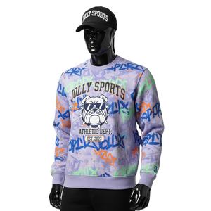 Sweat-shirt pour homme SunFade en coton mélangé lourd, molleton vintage, toucher doux, imprimé intégral, logo, sweat-shirt basique pour homme - Product Image 4