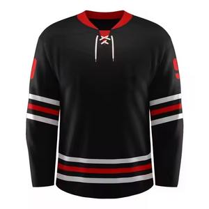 Camiseta de hockey sobre hielo de equipo personalizado al por mayor camisetas de hockey sobre hielo de manga larga con cuello en V con tamaños personalizados equipo personalizado - Product Image 1