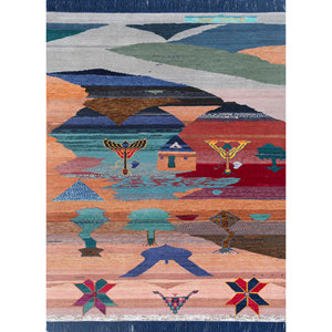 Tapis en laine et soie de bambou à motif abstrait Freedom Manchaha, noué à la main, pour usage domestique - Les-1490 par Jaipur Rugs US - Product Image 4