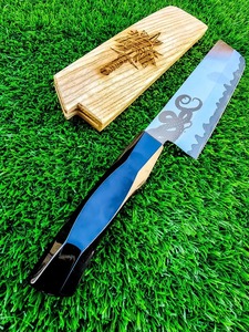 Couteau de chef artisanal en acier au carbone avec gravure sur la lame et manche en résine, couteaux de cuisine pour cadeaux d'anniversaire et de Noël - Product Image 5