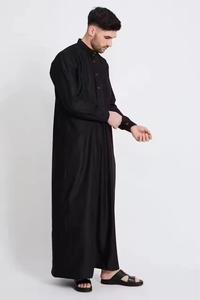 Jubba de Verano, Transpirable, de Poliéster, Casual, Cuello en V, Manga Larga, Corte Holgado, Largo hasta el Suelo, Shalwar Kameez, Nueva Moda, Estilo Qatarí, para Playa - Product Image 6