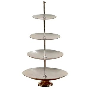Vente chaude Cristal Et Métal Forme Ronde Gâteau Stand Or Fini Pour La Fête D'anniversaire De Mariage Présentoir En Gros En Vrac - Product Image 4