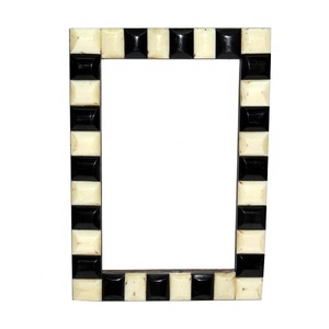 2024 qualité supérieure indien fabriqué à la main résine bois cadre Photo moderne décor à la maison avec corne os haut haut Standard métal produit - Product Image 4