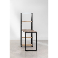 Bureau d'ordinateur en bois de manguier avec étagère Jeffers Espace de travail élégant et durable