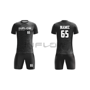Soccer Jersey Men's Short Sleeve Red Black Geometric Print Sublimated Moisture Wicking <b>Athletic</b> Fit All Seasons - Product Image 6