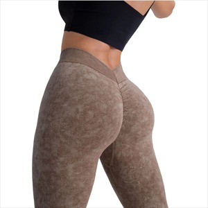 Leggings de yoga taille haute pour femme avec ceinture, dos en V, longueur intégrale, antibactériens, respirants, écologiques, séchage rapide, grandes tailles - Product Image 1