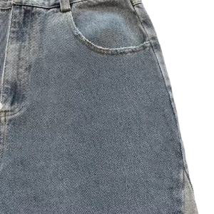 Pantalones Cortos de Mezclilla Grises para Hombre con Flecos y Borlas, Ajuste Holgado, Cintura Alta, Ecológicos, Impermeables, de Algodón, Casuales, de Verano - Product Image 5