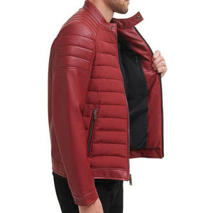 Veste matelassée en simili cuir Mix Media pour hommes veste matelassée en duvet imperméable décontractée d'hiver personnalisée vente en gros - Product Image 5