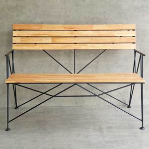 Artistic Iron Frame <b>Bench</b> with 1.2m Length GBD020 Industrial Style Patio <b>Bench</b> Cast Iron Rubber <b>Wood</b> for Exterior Use for Parks - Product Image 5