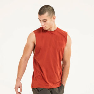 Haute qualité athlétique couleurs personnalisées col carré décontracté Gym coton surdimensionné lâche Muscle Fitness côtelé hommes débardeur - Product Image 6