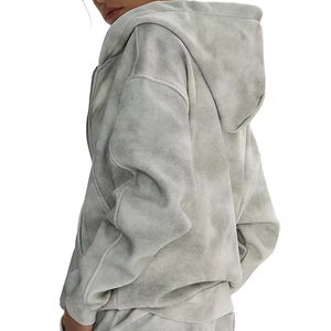 Sudaderas con capucha de alta calidad para tallas grandes, estilo urbano, con cremallera, color liso, con logo personalizado, para hombre, de algodón mezclado. - Product Image 6