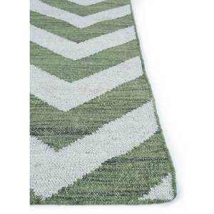 Alfombras de Lana y Viscosa Tejidas Planas Verdes Indusbar Adwv-13026 para el Hogar, Dormitorio, Sala de Estar, Habitación de Adolescentes, Rectangulares con Rayas Chevron - Product Image 4