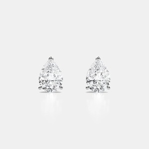 Poire forme laboratoire cultivé diamant 4 broches boucles d'oreilles de mariage fiançailles poire Push Back ensemble boucles d'oreilles pour les femmes - Product Image 2