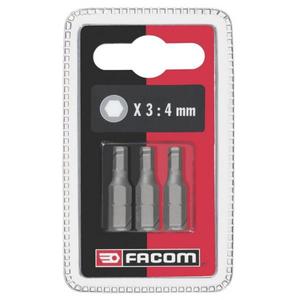 Juego de 3 Puntas de Destornillador Facom Serie 1 para Tornillos de Cabeza Hexagonal Avellanada Métricos, para Uso Profesional y Bricolaje, Esencial para Destornilladores - Product Image 1