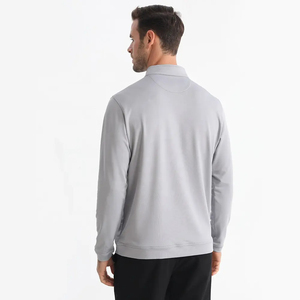 Sweat demi-zip surdimensionné poids lourd 1/4 sweat à capuche zippé unisexe 100% uni coton demi-fermeture éclair col roulé à capuche chemise de gym - Product Image 2