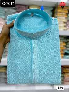 Indian and Pakistani Style Traditional Wear Heavy Rayon Kurta with Cotton Pyjama for Wedding and Festival Wear Ethnic Wear Cloth - Product Image 6