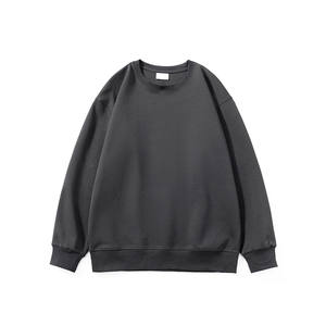 Prix usine lourd 100% coton sweats nouveau Design unisexe surdimensionné hiver Logo personnalisé brodé uni teint noir - Product Image 6