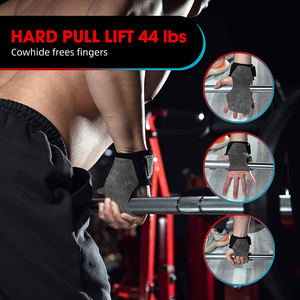 Nouvelles poignées de main en cuir de vache sans trou, antidérapantes, pour la remise en forme, l'entraînement en salle de sport, les sports - Product Image 6
