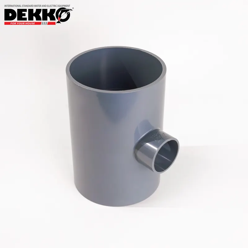 Factory UPVC Plastic Reducing Tee UPVC Drainage pipe fittings with Wholesale Prices, ensuring durability and sturdiness