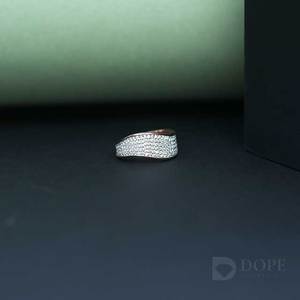 แหวนประดับเพชรสเตอร์ลิงเงินผู้หญิง925ดีไซน์หนาสำหรับใส่ในชีวิตประจำวัน - Product Image 5