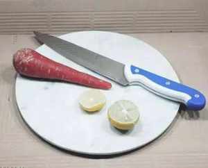 Planche à découper en marbre Calacatta Viola, élégante planche de service en pierre naturelle pour la cuisine, décoration de luxe, cadeau pour fromages et fruits - Product Image 6