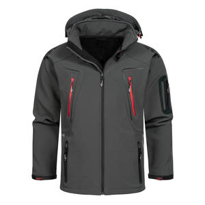 แจ็คเก็ตบุผ้าโพลีเอสเตอร์สำหรับผู้ชายเสื้อแจ็คเก็ตมีฮู้ดกันลมมีฮู้ดพร้อมโลโก้ตามสั่ง - Product Image 2