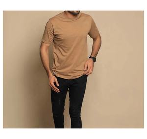 Camiseta de Algodón 100%, Cuello Redondo, Hombros Caídos, Estilo Urbano, Gruesa, Lisa, para Hombre - Product Image 3