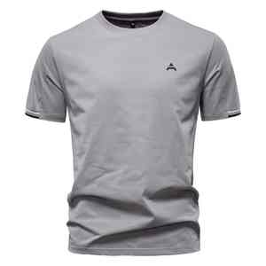 Camiseta de algodón de verano personalizada para hombre, tela ligera y transpirable, ropa informal diaria elegante - Product Image 1