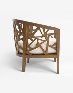 Fauteuil Askara en teck, équipé de coussins imperméables et de finitions naturelles, adapté à l'intérieur et à l'extérieur. - Product Image 3