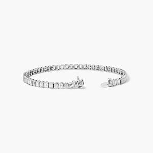Elegante pulsera de tenis de diamante cultivado en laboratorio de 2,50 MM, plata 925/oro de 10K, estilo de lujo, regalo de joyería para boda o fiesta para mujer - Product Image 3