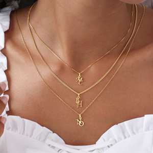 925 plata esterlina 18K oro Vermeil nombre personalizado Collar personalizado hecho a mano inicial encanto colgante cadena de eslabones joyería para ella - Product Image 4