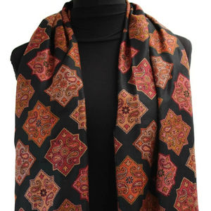 Chal de Cachemira tradicional de moda de invierno estampado patrón sólido con bordado de Paisley y borlas de poliéster fino - Product Image 3