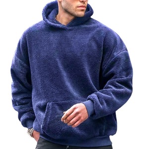 เสื้อฮู้ดผ้าฟลานเนลแบบกำหนดเองของ MOVATEXTILES แฟชั่นสีพื้น ผ้าขนแกะ อุ่นสบาย เสื้อฮู้ดผู้ชาย - Product Image 2