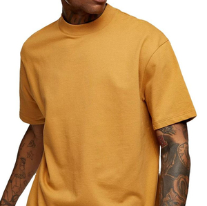 100% algodón gota hombro Boxy camiseta para hombres Streetwear cuello redondo logotipo personalizado impresión manga corta OEM - Product Image 2