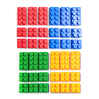PLOMA 36 pièces 5 cm de hauteur, jouets de construction éducatifs en plastique PP de qualité alimentaire pour enfants, blocs de construction souples, 4 couleurs, à partir de 5 ans