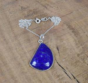 Collar con Colgante de Plata de Ley con Lapislázuli, Piedra de Nacimiento de Diciembre, Joyería de Piedras Preciosas Hecha a Mano para Mujer, Regalo - Product Image 1
