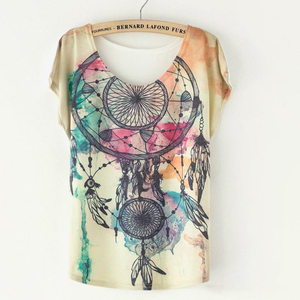 Robe T-shirt décontractée et tendance pour femme, imprimée sur mesure, coupe ajustée, écologique, à manches courtes et col rond, en tissu tricoté 100 % coton, idéale pour l'été - Product Image 5