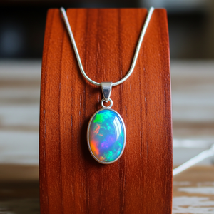 Pendentifs et breloques en acier inoxydable de style bohème, plaqués or 18 carats, avec opales éthiopiennes naturelles de qualité, pierres de cristal de guérison, sertis clos - Product Image 6