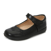 Zapatos Escolares de Cuero para Niñas Golden Crown, Zapatos Negros de Moda Casual para Niños, Zapatos Planos para Baile, Impermeables y Antideslizantes