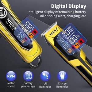 Tondeuse à cheveux sans fil professionnelle pour hommes, kit de coupe-cheveux et de tondeuse pour les poils des oreilles et du nez, écran LED, USB, instructions en français - Product Image 6