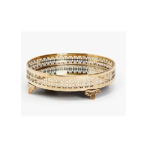 Plateau de service en métal fini doré de super qualité avec poignée Fabricant de plateau de service en métal fini cuivre - Product Image 4