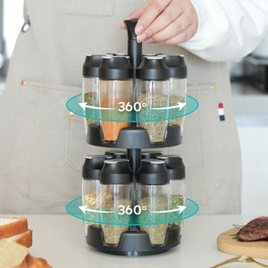 Juego de Recipientes Compactos para Condimentos con Tapas, Recipientes de Plástico para Especias para un Almacenamiento Organizado de Condimentos en Gabinetes de Cocina - Product Image 3