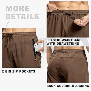 กางเกงวิ่งระบายอากาศน้ำหนักเบาที่สร้างขึ้นสำหรับการเดินป่าและตกปลาพร้อมกระเป๋าผ้าที่ทนทานและมีซิป - Product Image 5