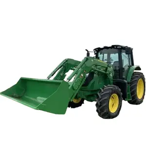 Traktor pertanian roda 4x4 oleh merek populer 2021 JOHN DEERE 6130M kualitas tinggi digunakan Deere 102HP untuk pertanian