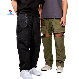 Pantalón de cintura alta de malla viscoelástica desmontable OEM, ajuste regular, ajustable, cordón, satén, Spandex, secado rápido, respetuoso con el medio ambiente para hombres - Product Image 6