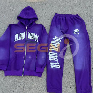 Sudaderas con capucha y cremallera de alta calidad, precio al por mayor, chándal de algodón estampado, ropa de invierno con cremallera inferior de talla grande - Product Image 6