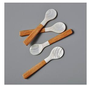 Maya-Set de serveurs en bois de manguier manche en résine bleue SERVEUR À SALADE EN BOIS SET DE 2 KETCHENWAR UNIQUE FAIT À LA MAIN - Product Image 6