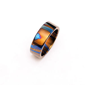 Burraq Custom Handmade Damascus <b>Steel</b> Classic Wedding Band <b>Ring</b> <b>Ring</b> Box Perfect Gift for Dad Husband Boyfriend OEM Support - Product Image 1