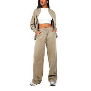 Conjuntos Deportivos de Invierno para Mujer, Tallas Grandes, Personalizados, de Alta Calidad, con Lavado Ácido, Manga Larga, Transpirables, Estampados - Product Image 1