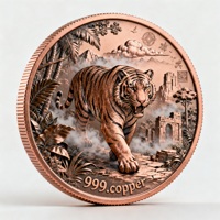Koin Tembaga Murni 999 Custom dengan Cetakan UV 1 oz 5 oz Relief Tinggi 3D Koin Koleksi Peringatan Langsung dari Pabrik